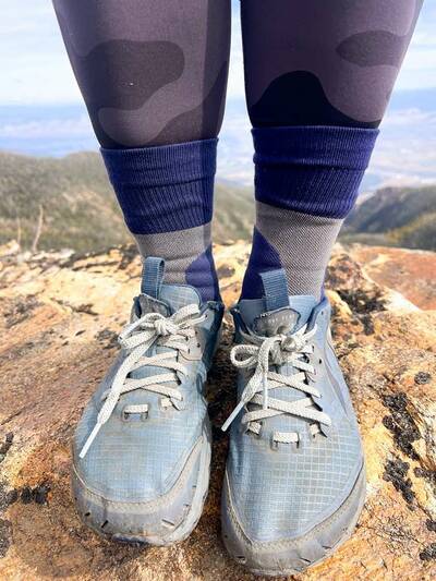 CEP Hiking Light Merino Mid Cut Compression Socks in shoes